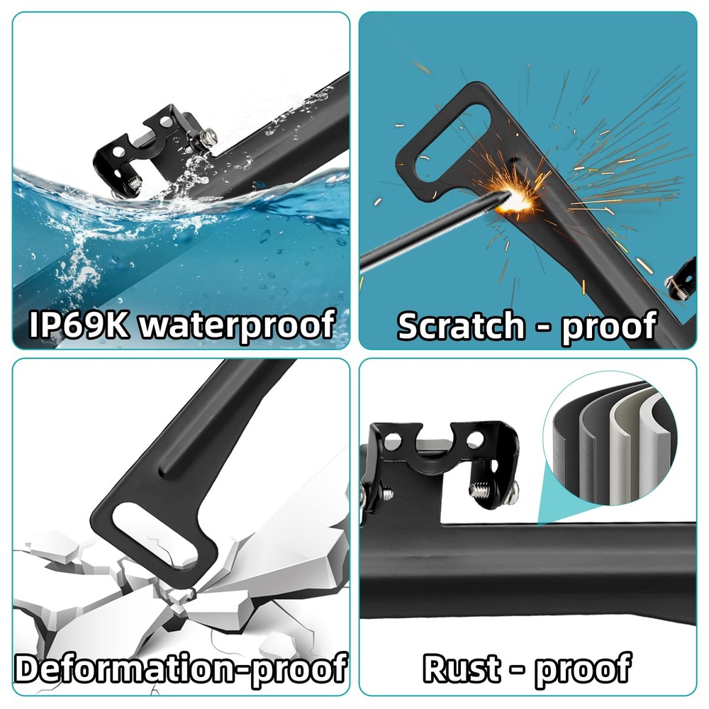 Universal（No Drilling Required） License Plate Camera Mount,Full Stainless Ste...