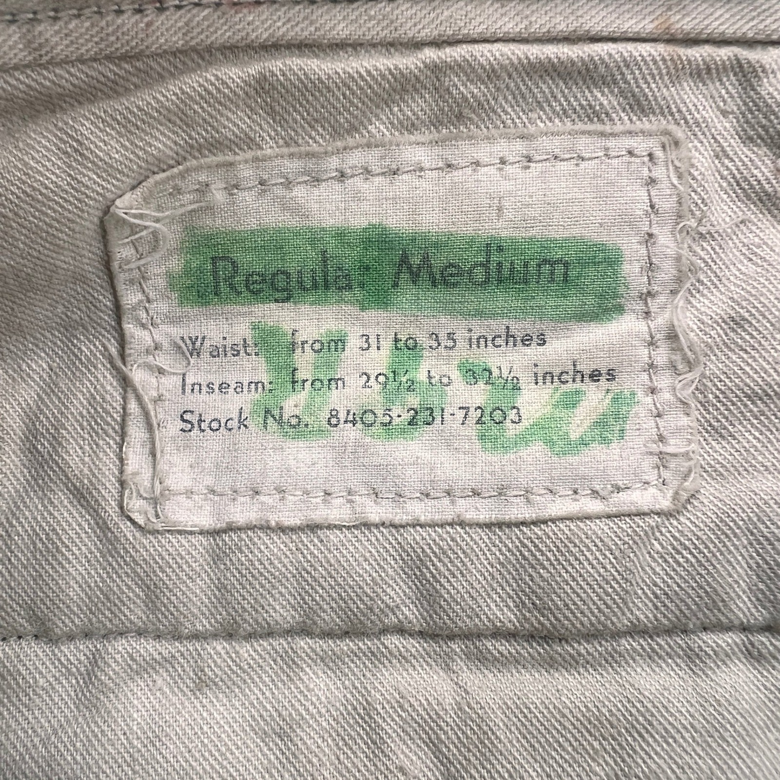 VTG 50s US Army M51 OG-108 Wool Field Trousers Men M Olive Military Workwear