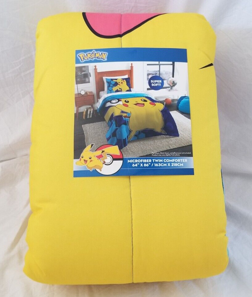 2 pc Pokemon Twin Comforter & Character Pillow Set NIP