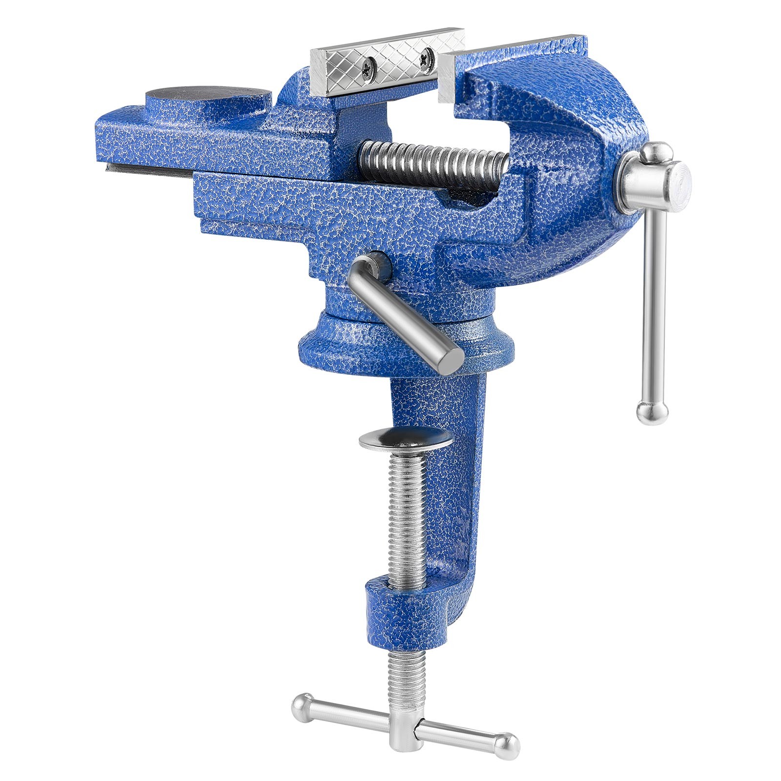 VEVOR Bench Vise 3 Inch Portable Workbench Vice Clamp 360° Swivel Base Cast Iron
