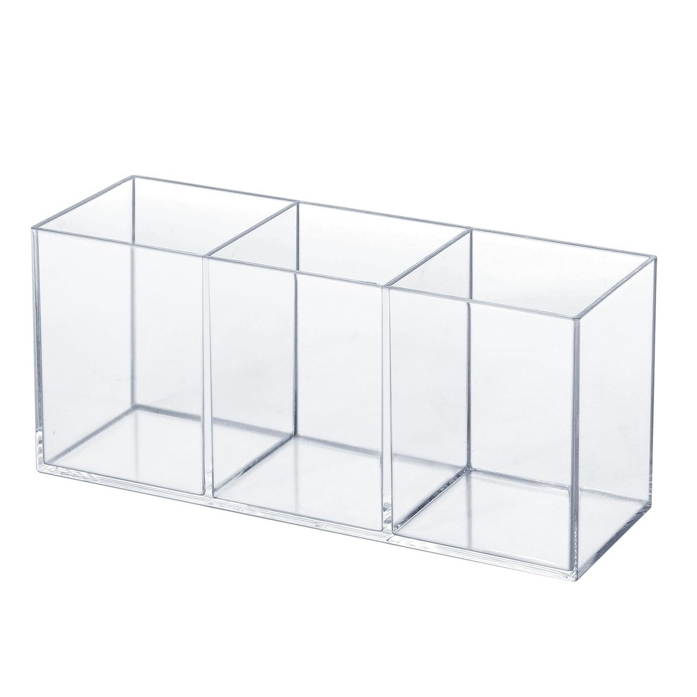 elysolpluv Clear Acrylic Silverware & Pen Organizer Caddy, Transparent