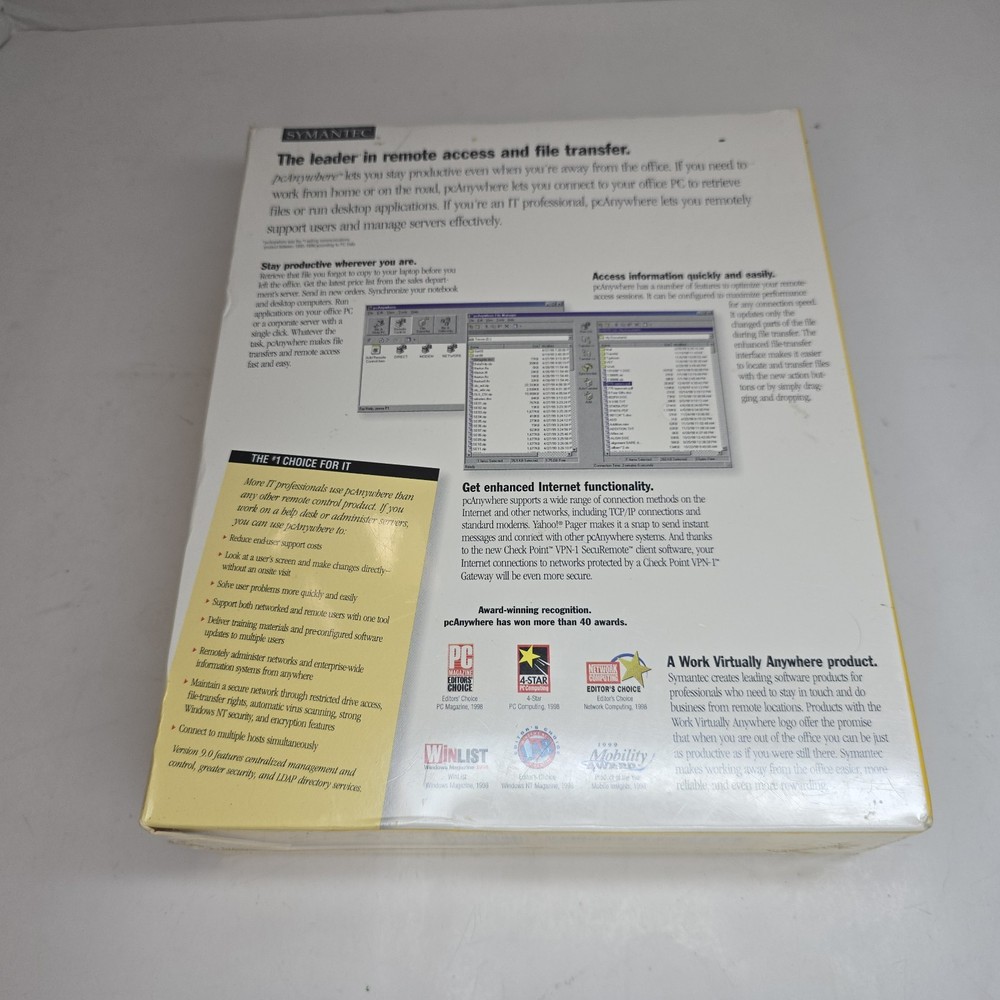 Symantec PC Anywhere Version 9.0 Software w/ CD-ROM and Cables SEALED - CS10