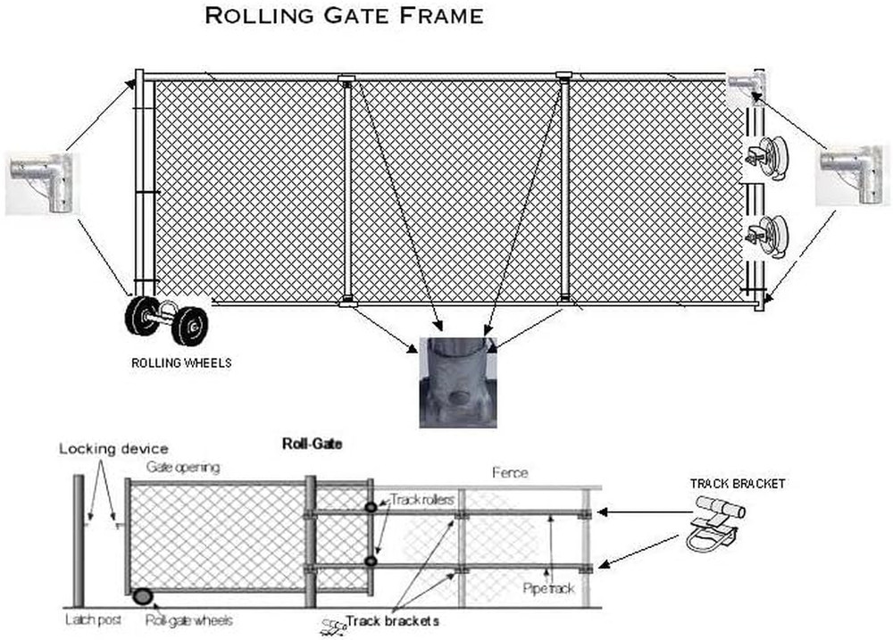 Sliding Gate Hardware Kit for Chain Link Rolling Gates