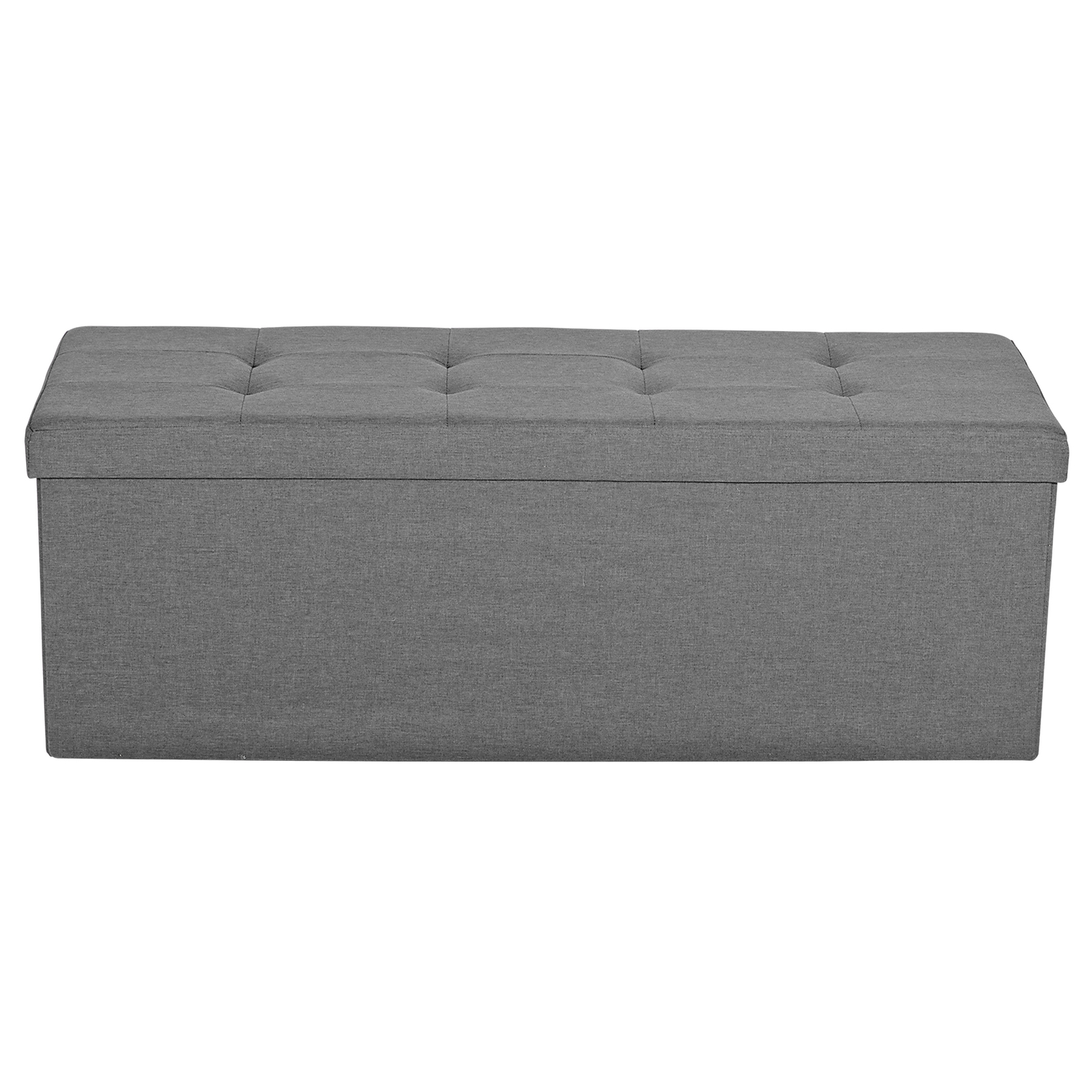 43" Storage Bench Folding Footrest Stool Toy Chest for Living Room Grey 18lbs