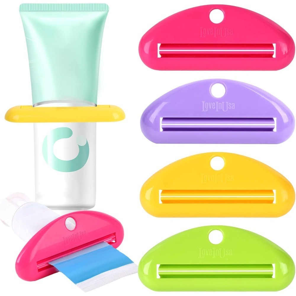 Toothpaste Tube Squeezer Roller Holder 4PCS Hanging Clip Dispenser for Saving
