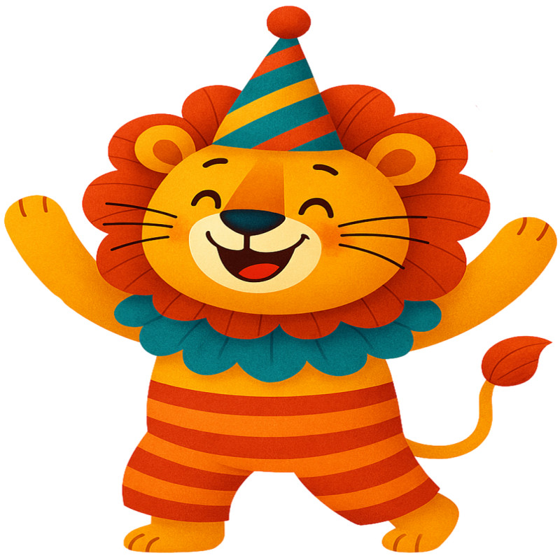 30 Custom Circus Party Lion Personalized Address Labels