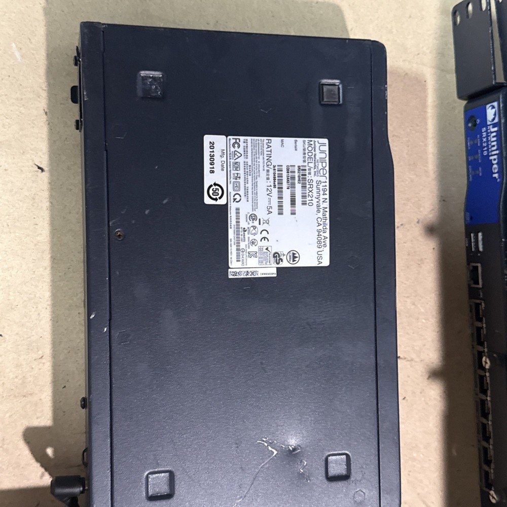 Juniper SRX210HE2 Firewall VPN Gateway Security