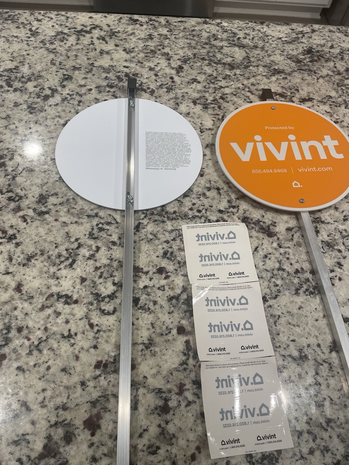 2 - VIVINT. Reflective Security Yard Sign w. 12 Decals *** BRAND NEW ***