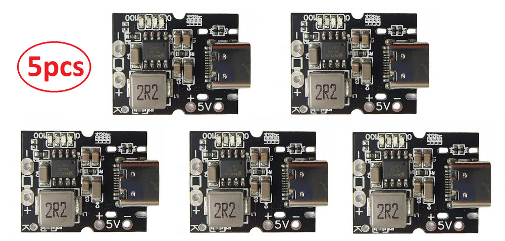 5pcs Type-C Input 5V/2A Integrated Battery Charge-Discharge Module Cutoff 4.2V