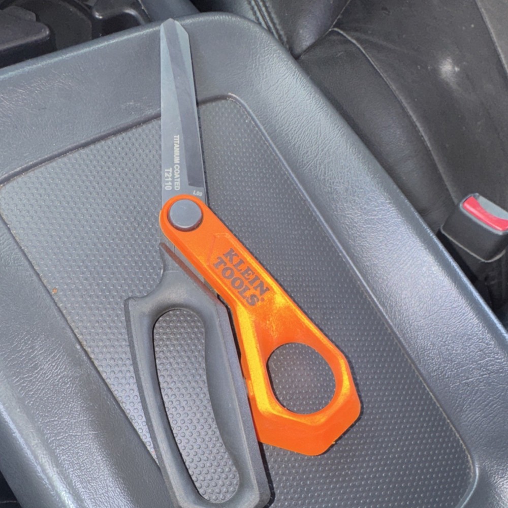 Klein Tools T2110 Titanium Coated Shears Orange Black Plastic Handle