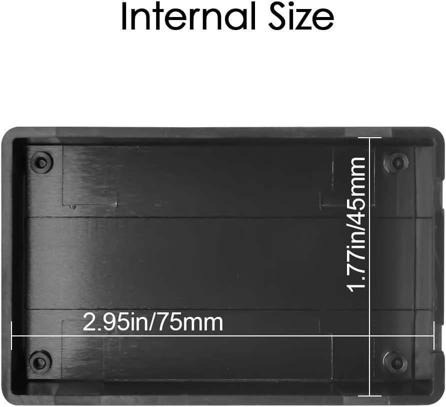 5 Pieces Plastic Project Boxes Junction Case for Electronic Project, Black 3.1 X