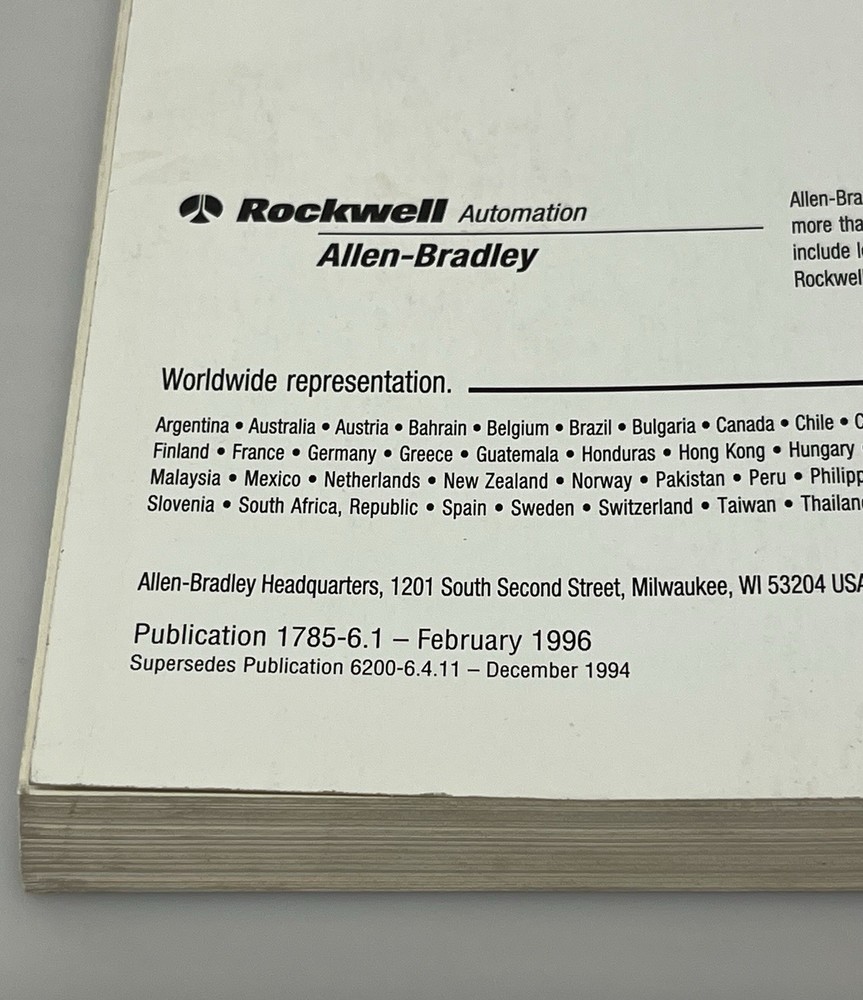 Allen-Bradley 1996 PLC-5 Programmable Controllers Instruction Set Reference