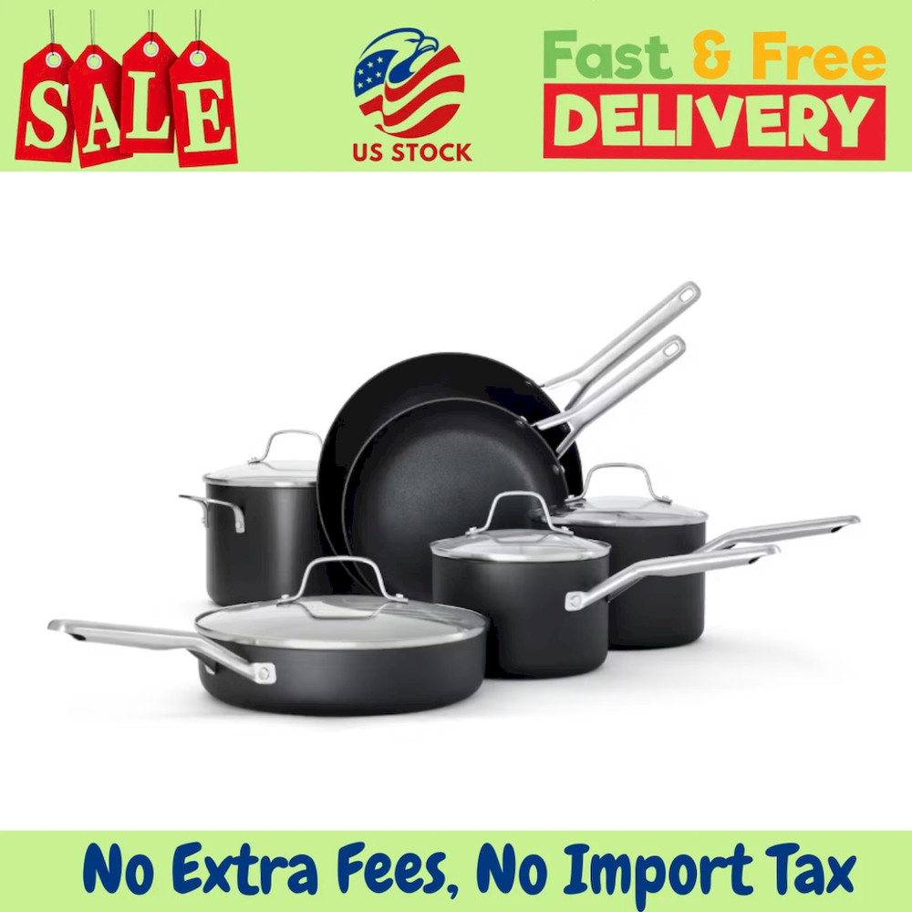 Calphalon Hard-Anodized Nonstick 10-Piece Cookware Set
