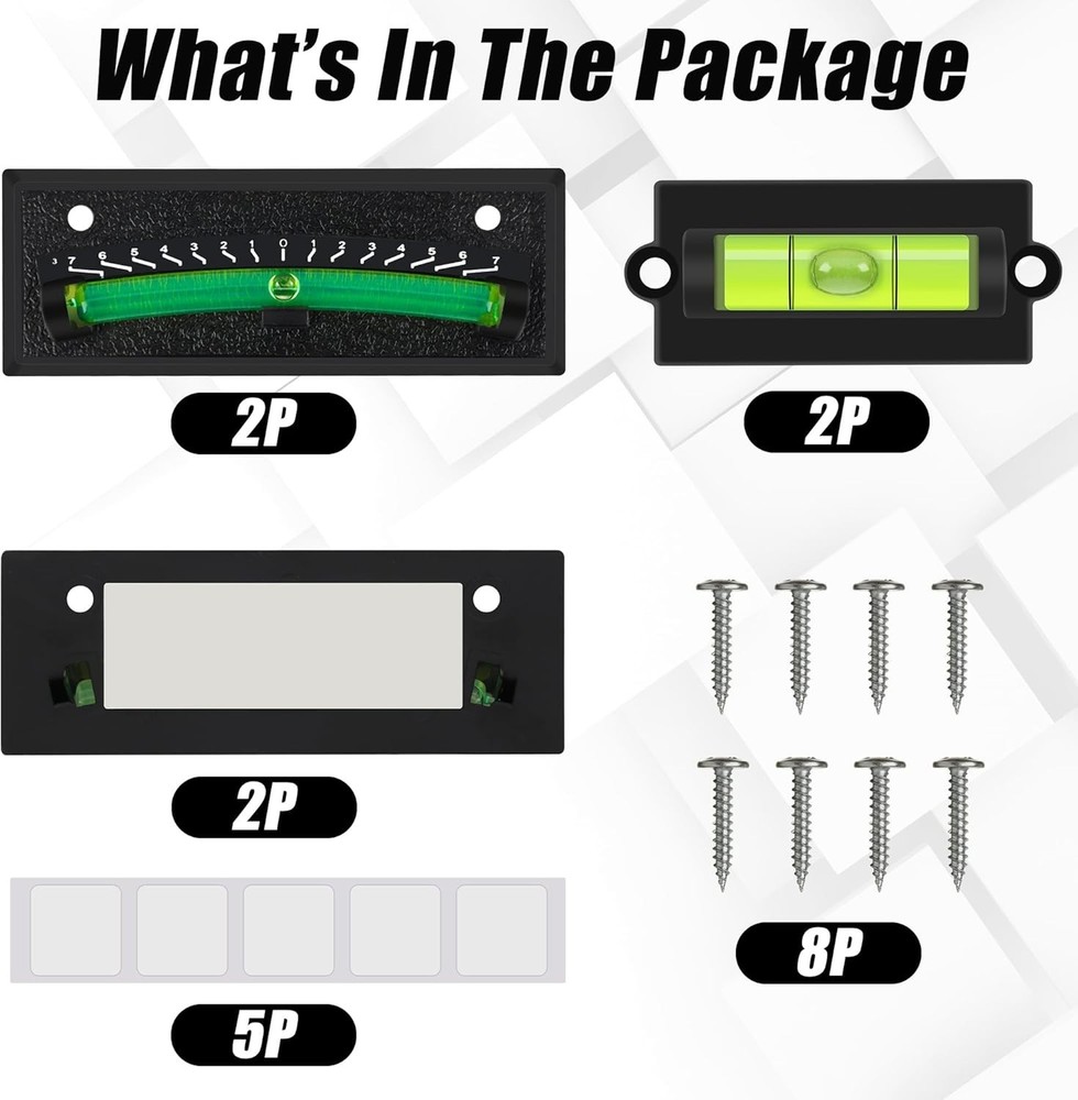 2+2Pack Level Bubble Self-Adhesive & Wall Mounted, Stick On Small Level for Leve