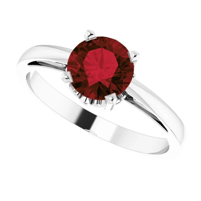 6.5mm Silver Round Ring Setting Scroll Solitaire Ring Mount Sterling 4 Prong