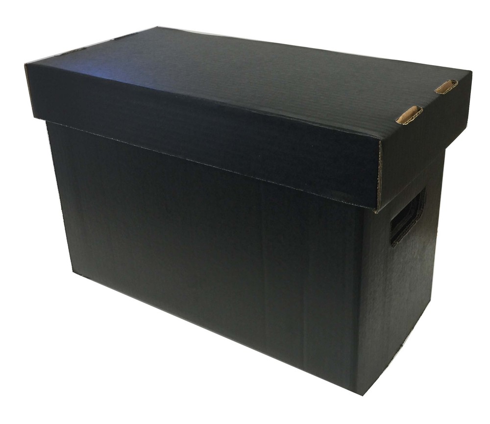 5 Max Pro Short Cardboard Comic Book Storage Boxes holds 150-175 comics BLACK