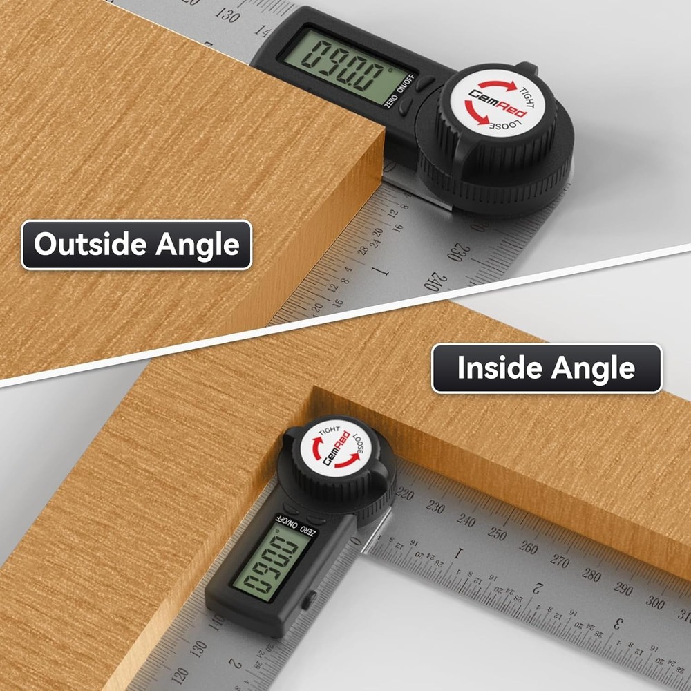 Digital Angle Finder Protractor (7 In/178 mm) Measuring Ruler with LCD Display