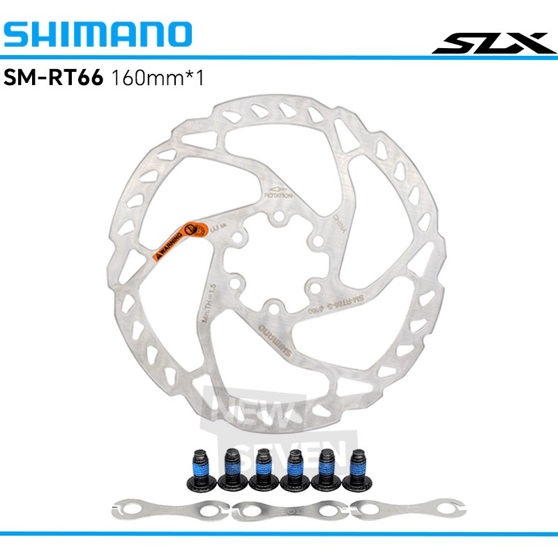 Shimano SLX SM-RT66-S/M 160mm/180mm Disc Brake Rotor 6 Bolts W/ Spacer In Bulk