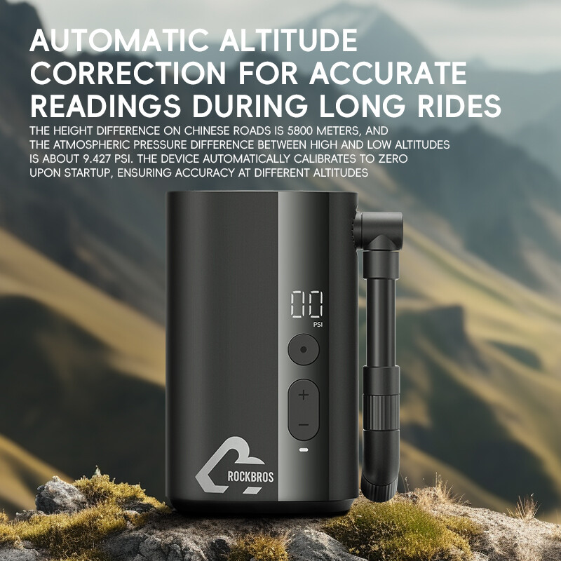 ROCKBROS Electric Mini Pump Motorcycle Bicycle E-bike Portable Inflator 150PSI