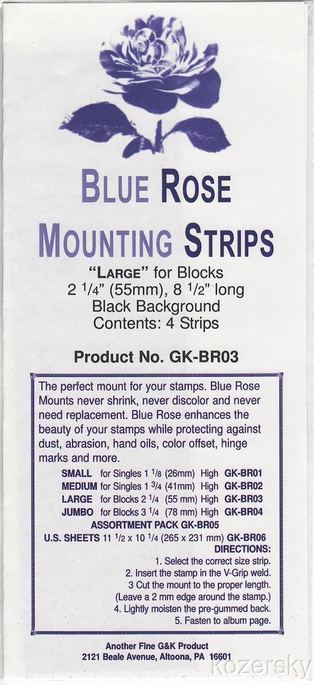 Blue Rose Stamp Mounts, Large Size