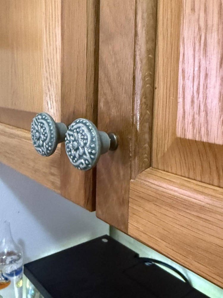 12 Pcs Light Blue Vintage Ceramic Cabinet Knobs, Round Drawer & Door Pulls