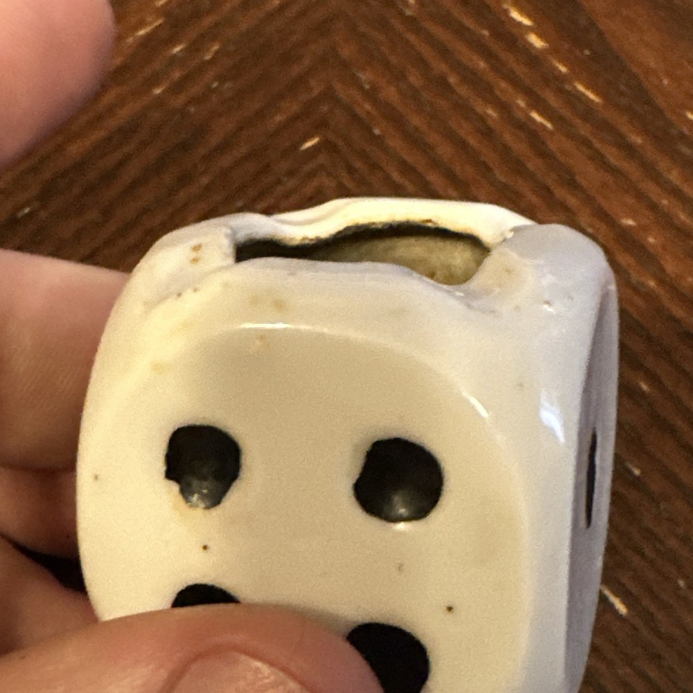 Vintage Ceramic Japan Single Dice Ashtray.