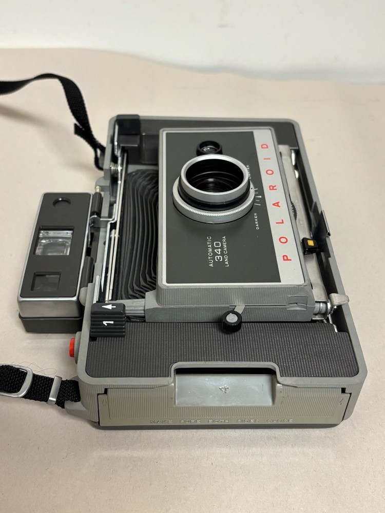 Polaroid Land Camera Model 340 W/ Flash, Flashbulbs, and Boxes