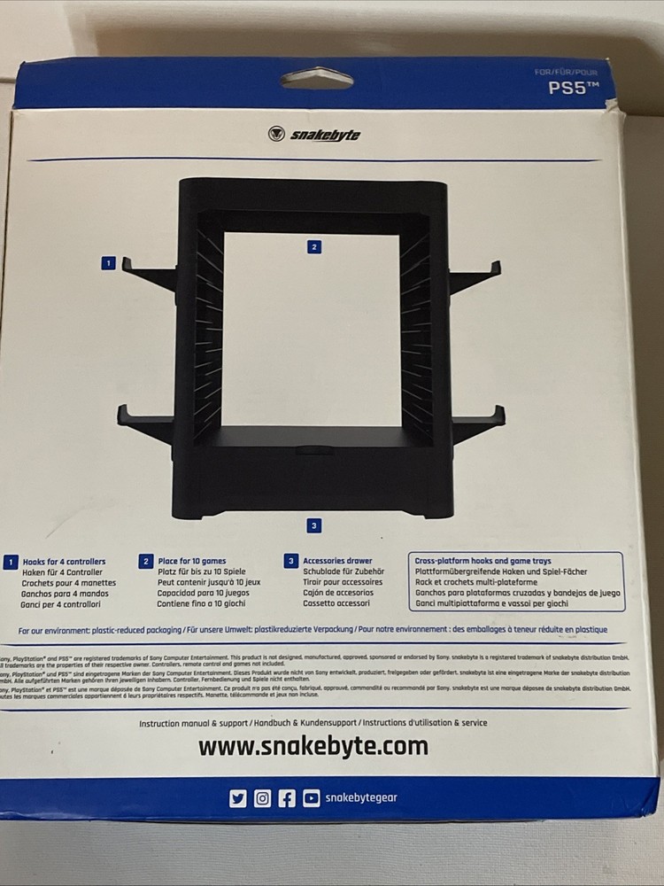 Snakebyte Games Tower 5 Universal Storage Solution PlayStation 5 Compatible