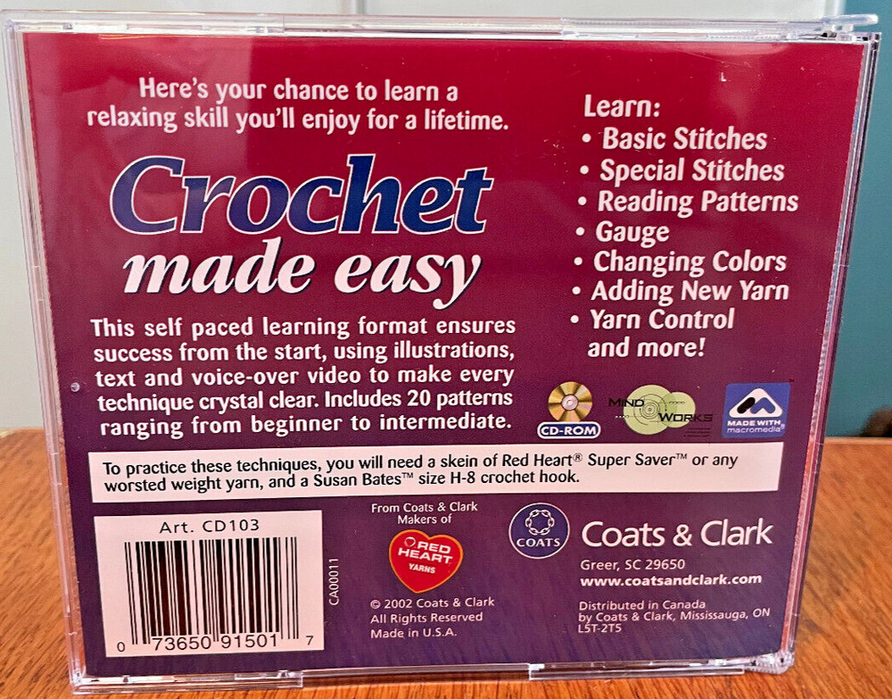 Coats & Clark Crochet Made Easy (CD-Rom, 2002)