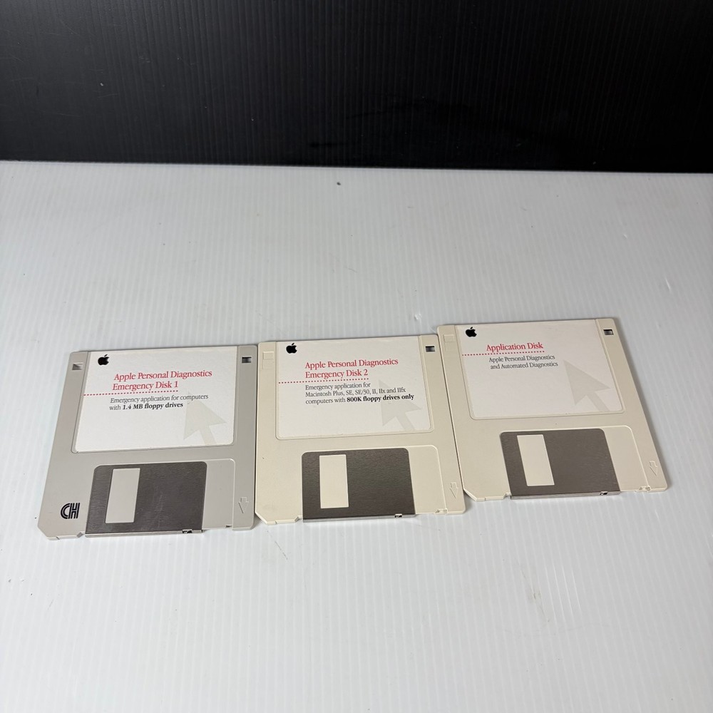 Apple Personal Diagnostics Emergency Discs Software Macintosh 3.5" Floppy Disk
