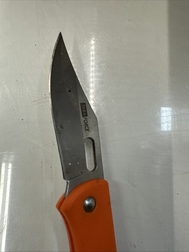 AccuSharp Paraforce 3" Stainless Clip Point Folding Knife Pocket Folder - Orange