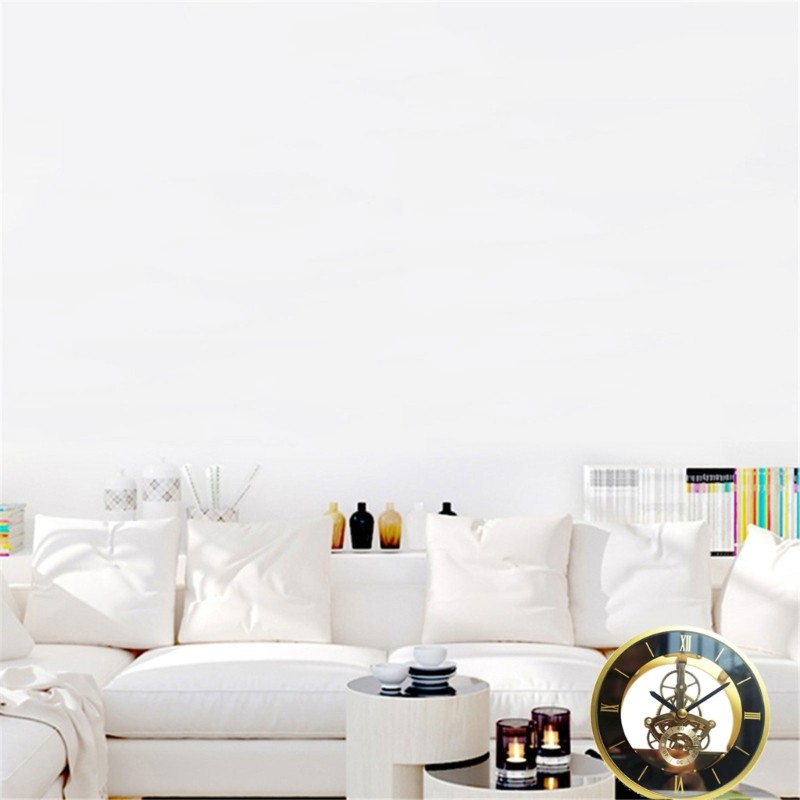 Round Decorative Clock Table Clock Metal Perspective Movement Wall Clock
