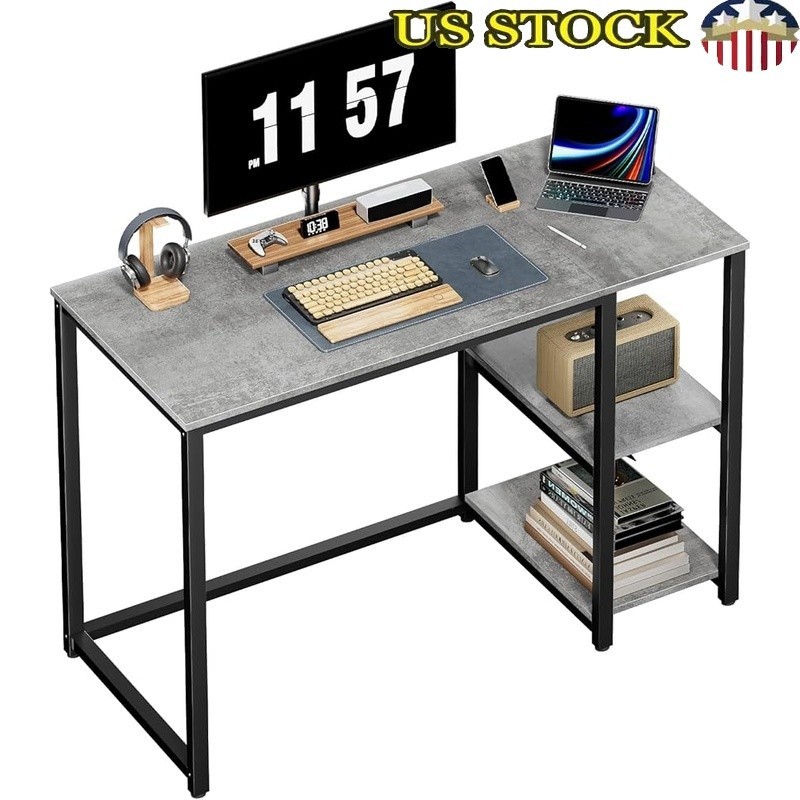Small Computer Desk W/ Adjustable Shelves Compact Home Office Study Table New