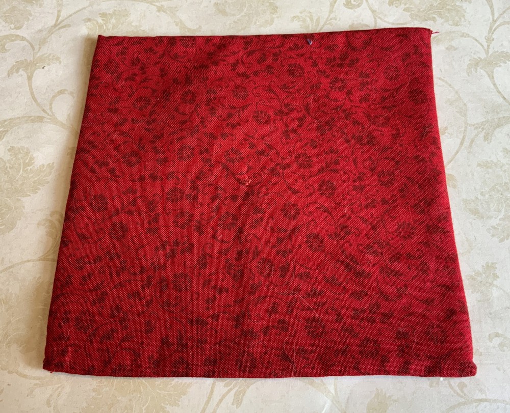 Vintage Patchwork Sm. Quilt Table Topper, Triangles, Early Calico Prints, Navy