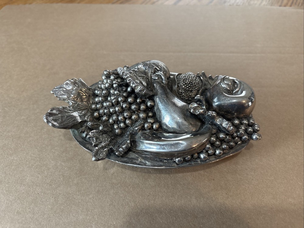 Vintage Silver Metal Fruit Bowl