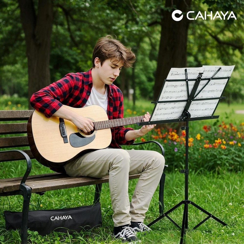Versatile Folding Music Stand: Desktop & Floor Use - 54.3'' Height Adjustable
