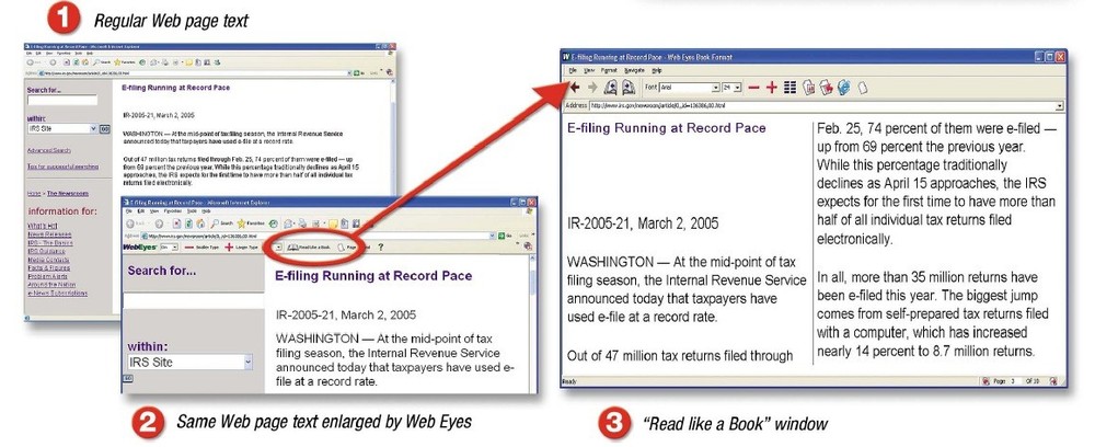 WebEyes 2.2 - Makes the Web Easier to Read Enlarge Text