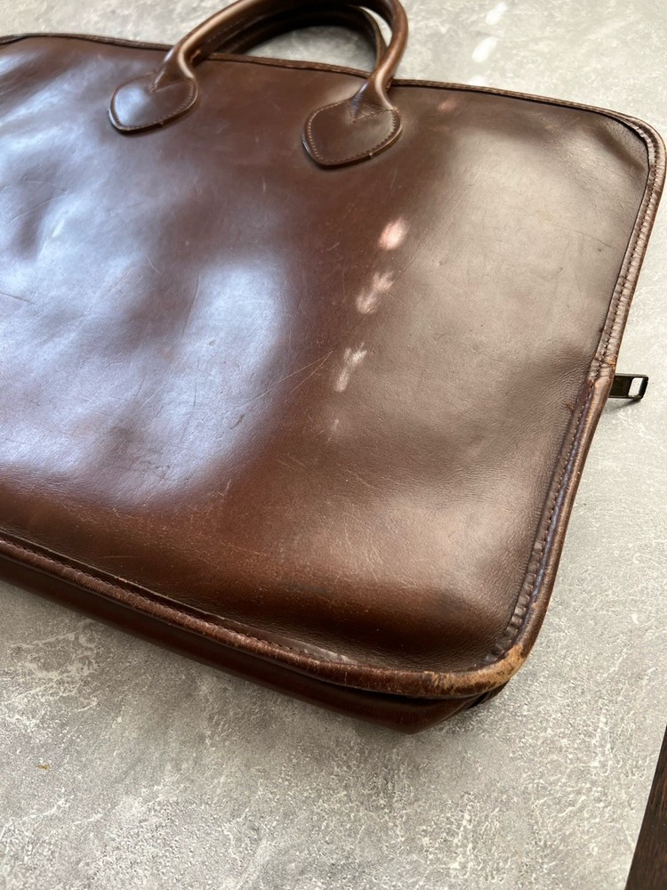 L.L.Bean Leather Briefcase Brown Authentic Vintage