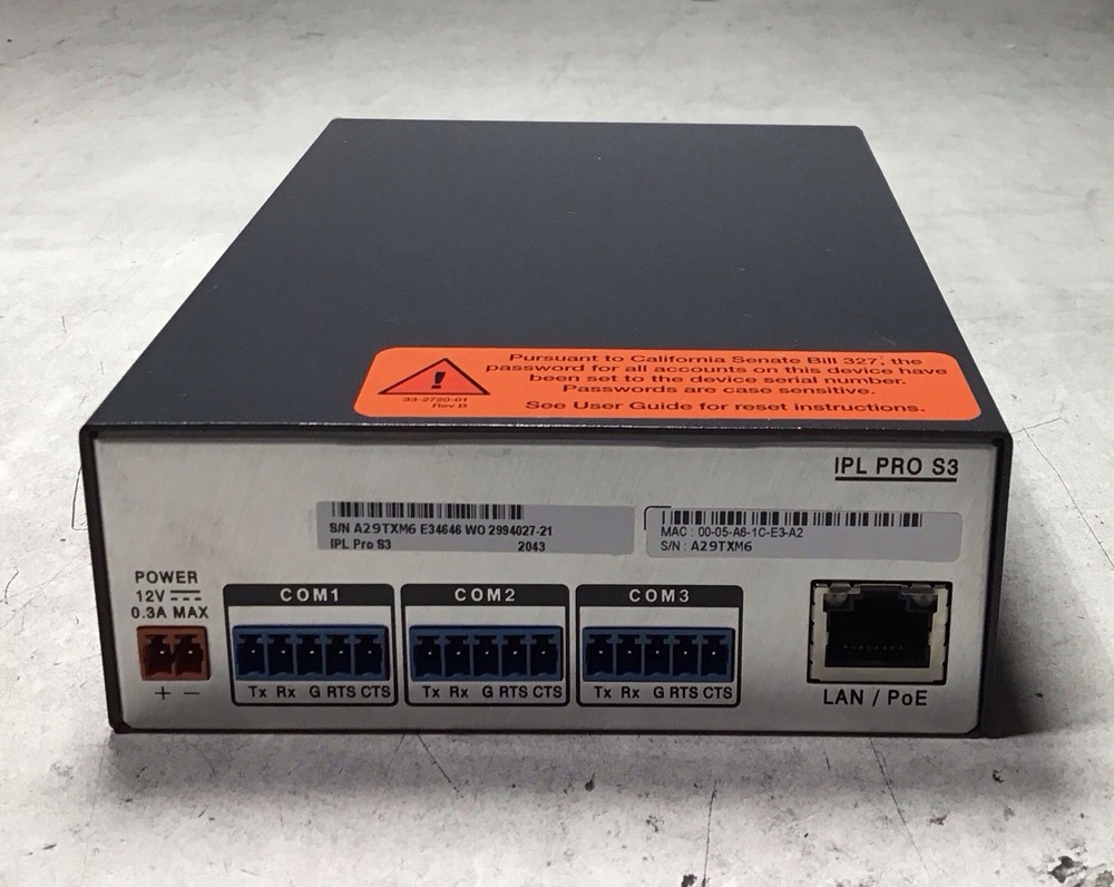 Extron IPL Pro S3 IP Link Pro Control Processor