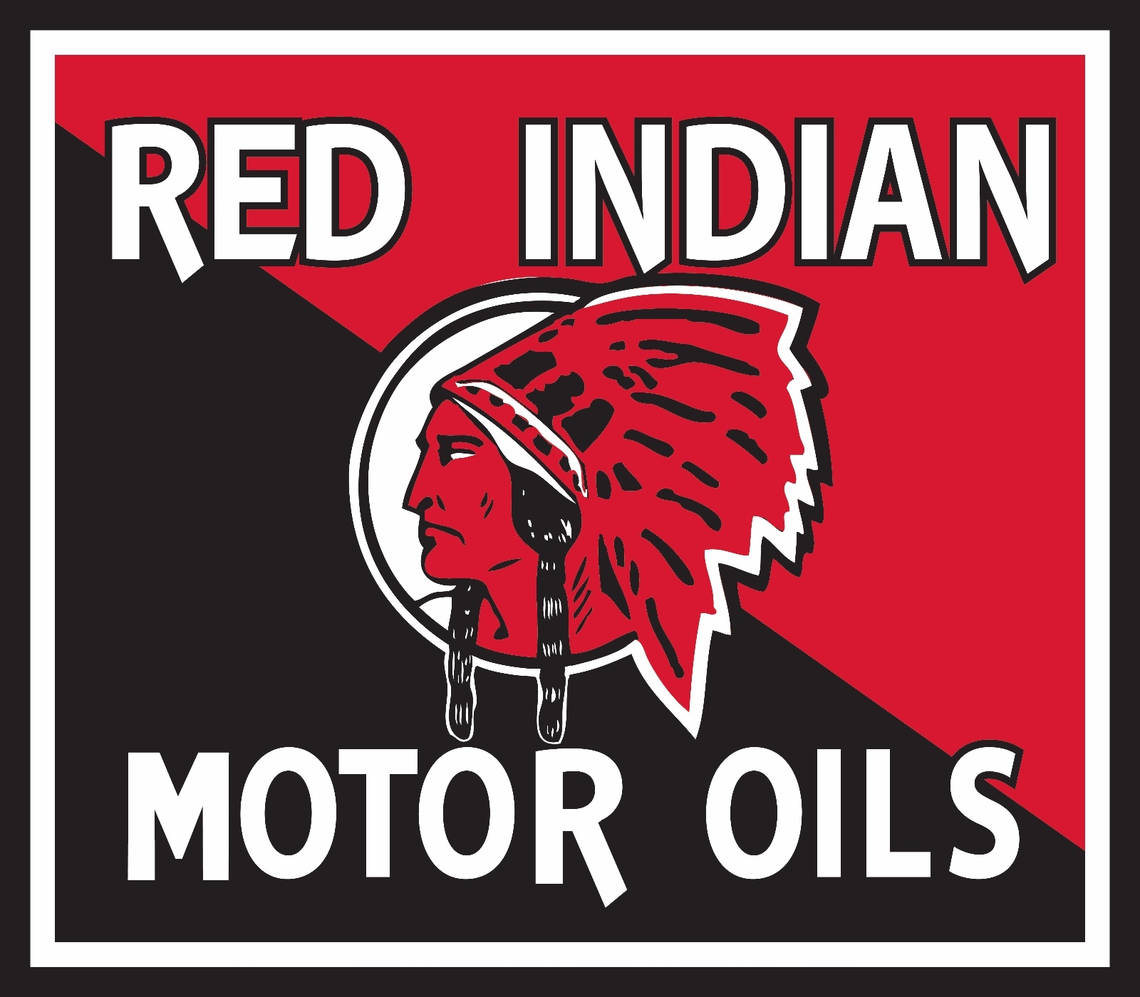 RED INDIAN MOTOR OIL SUPER HIGH GLOSS OUTDOOR 4" OIL DECAL STICKER