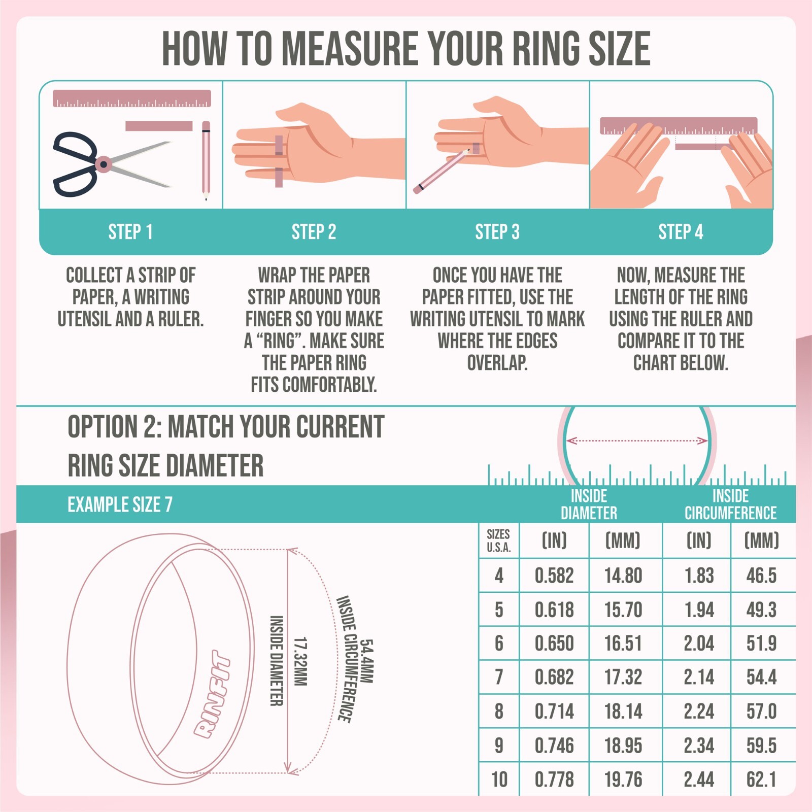Rinfit Silicone Ring for Women. Infinity style. Comfortable&Durable Wedding Band