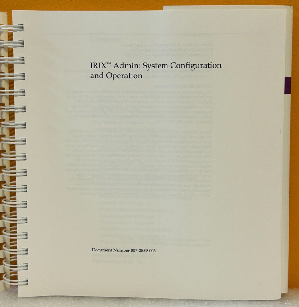 SiliconGraphics 007-2859-003 IRIX Admin System Configuration & Operation Manual.