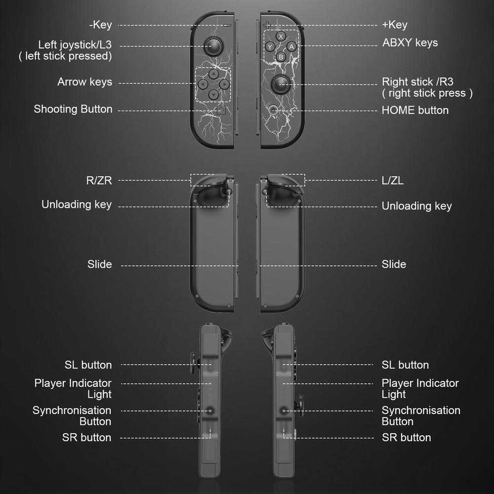For Nintendo Switch Joy Con Controller Left + Right Wireless Pair Gamepad Joypad