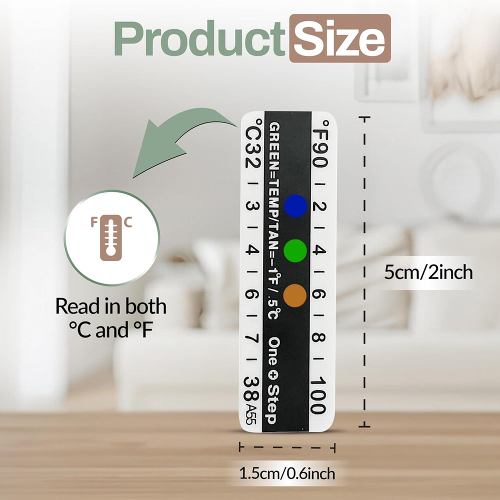 One Step Urine Temperature Test Strips, 100 X Stick on Adhesive Thermometer Stri