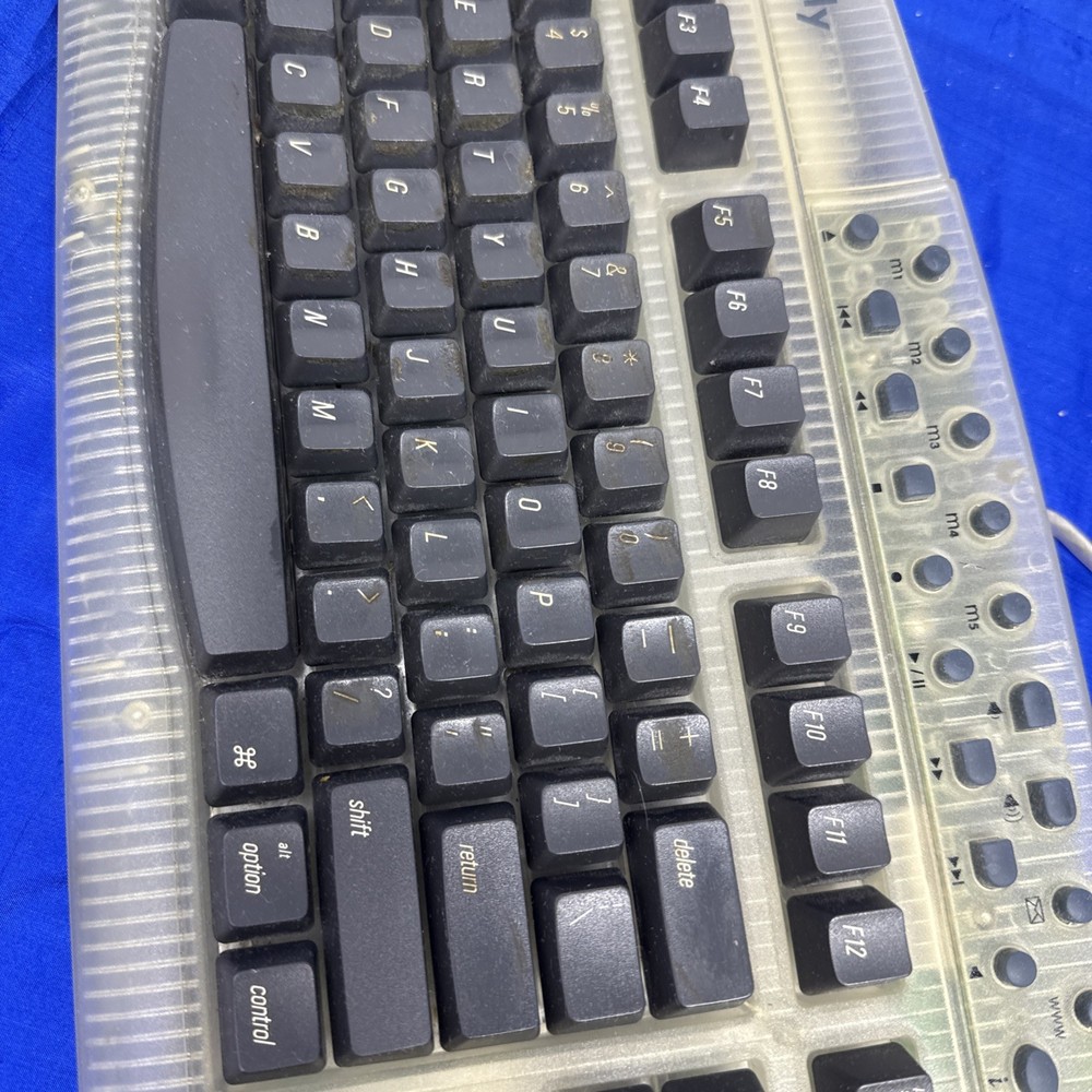 Macally iMediaKey Keyboard Multimedia Macintosh USB Clear Tested Working