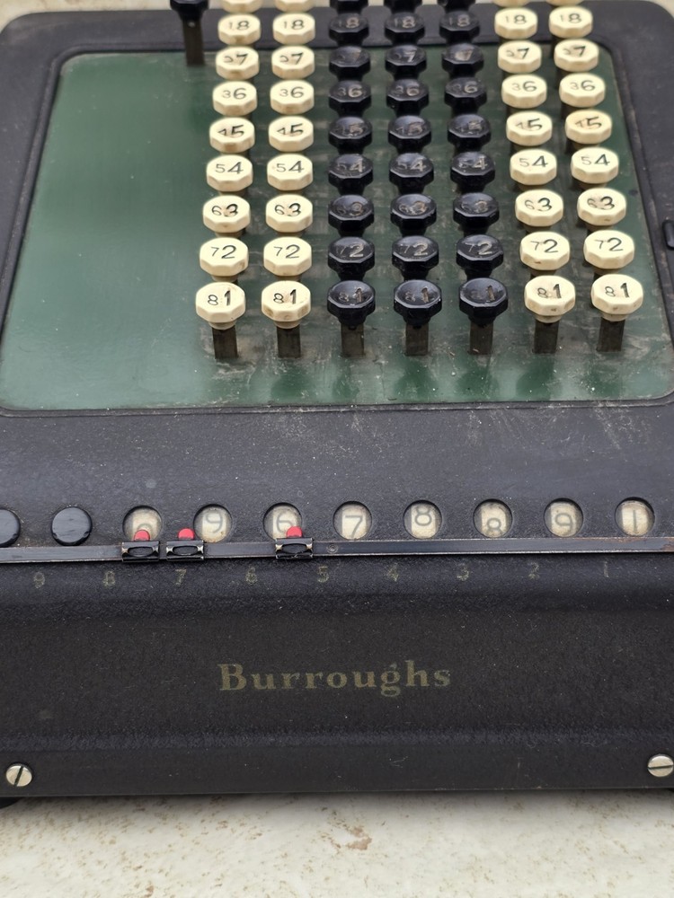 Antique 1920's Burroughs, 9 Column, 7 Row Calculator, Adding Machine - A589932