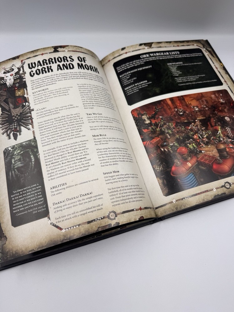 Warhammer 40k 40,000 Codex Orks 8th Edition OOP Games Workshop HC 2018 EB#55015