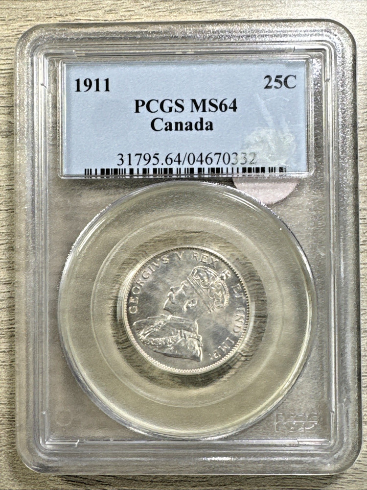 1911 Canada 25c PCGS MS64, Flashy White Example