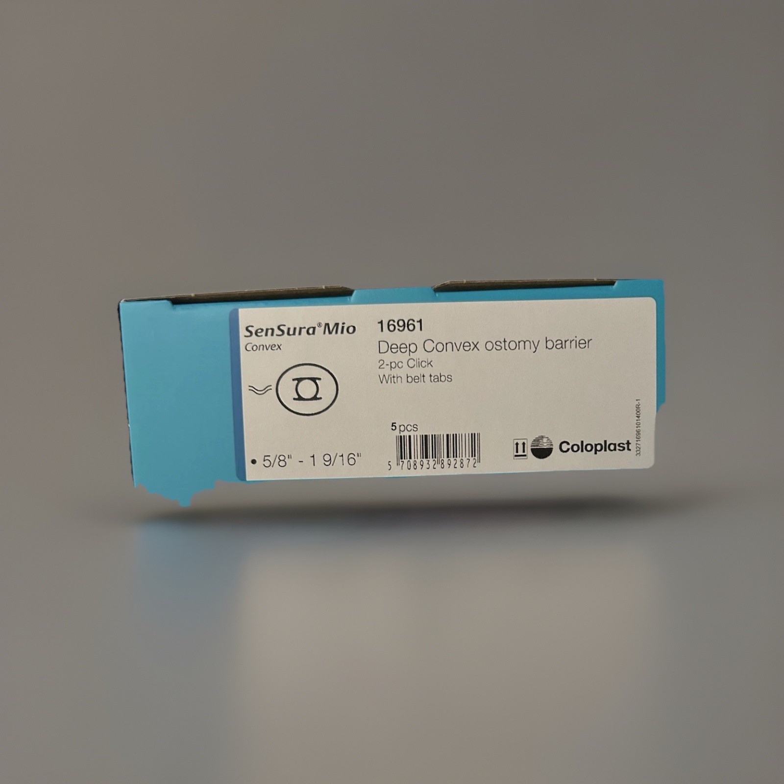 Coloplast SenSura Mio Click 16961 Deep Convex Ostomy Barrier 2piece /Belt Tabs