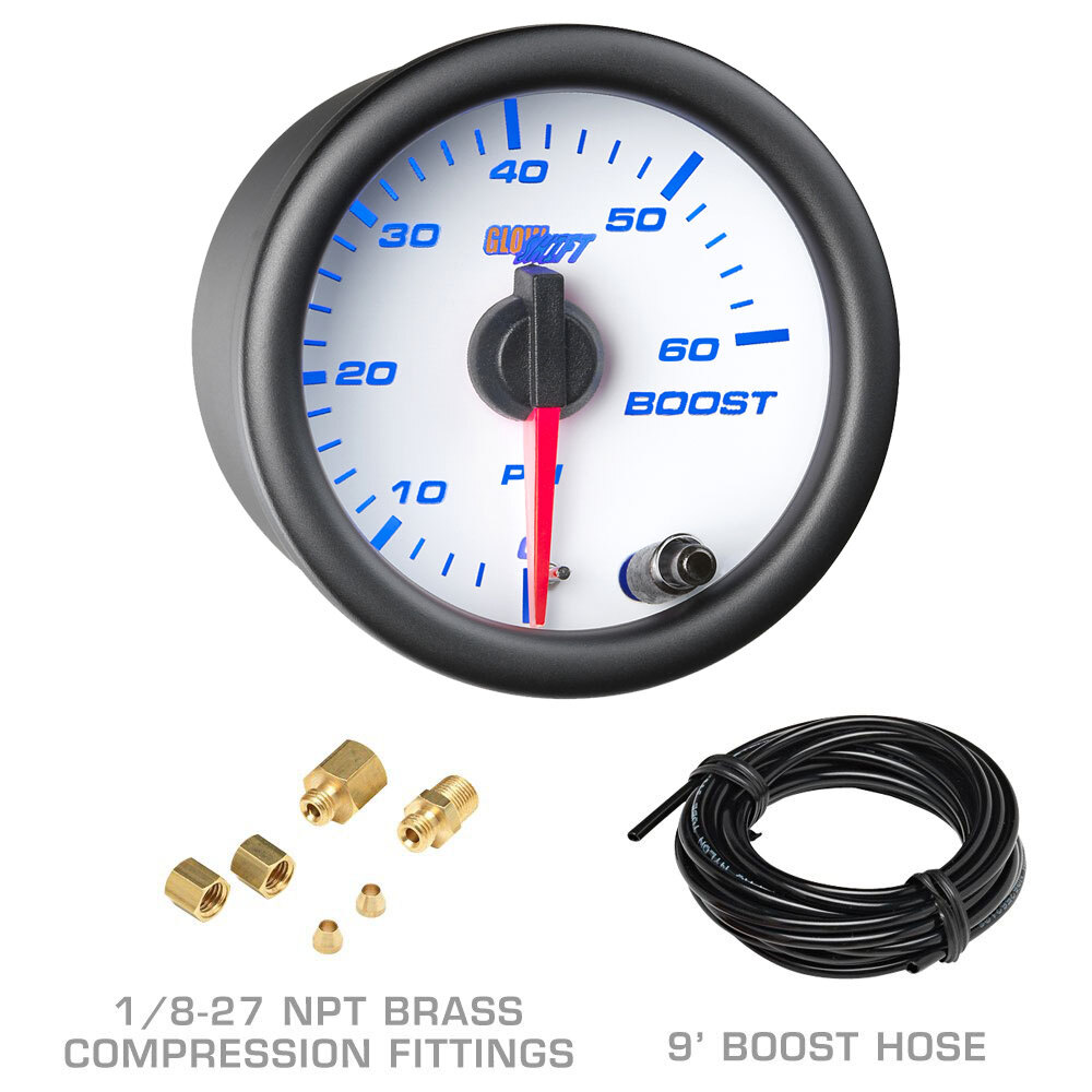 GlowShift W7 Boost EGT Trans Temp Gauges + Black Pod for 03-09 Dodge Ram Cummins